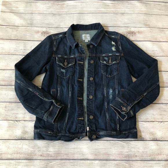 Melrose and Market Jackets & Blazers - Melrose and Market Distressed Denim Jacket